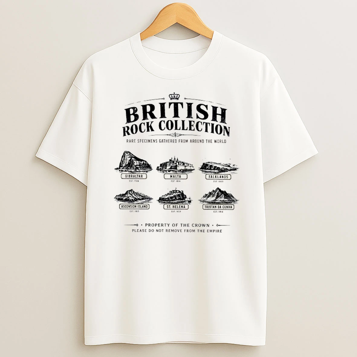 Yjefrifj British Rock Collection Gibraltar Malta Falklands Ascension St Helena Tristan Shirts