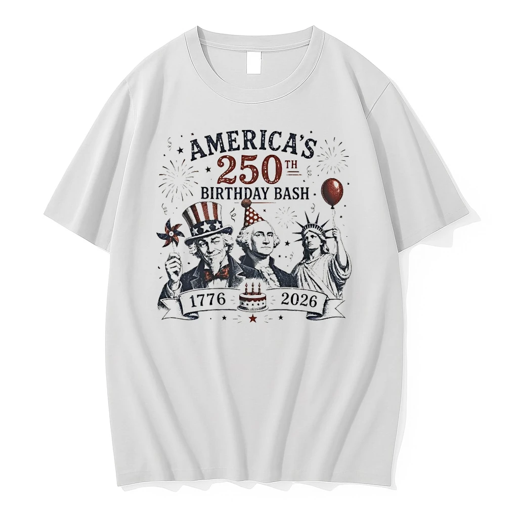 Zjmsspoa Uncle Sam George Washington Statue Of Liberty Americas 250th Birthday Bash Shirts