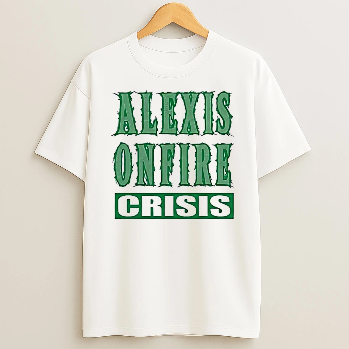 Alexis Onfire Crisis Mens Graphic Print Short Sleeve White Shirts