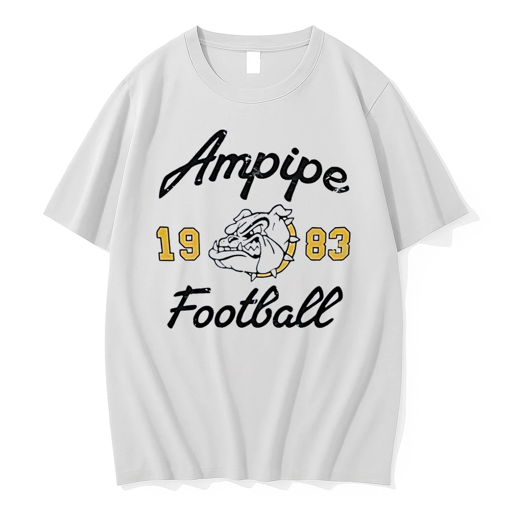 Ampipe 1983 Football Bulldog Athletic Logo Mens White Shirts