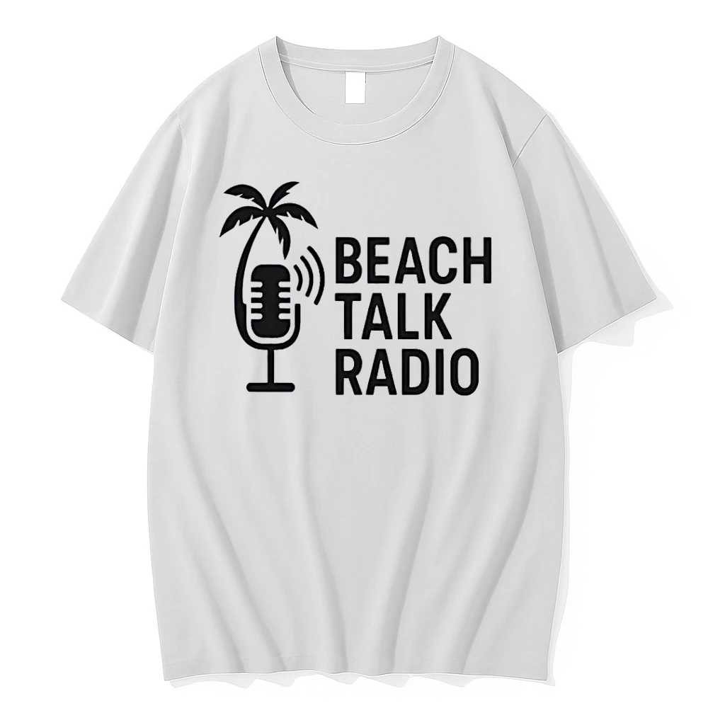 Beach Talk Radio Logo Print Apparel White Shirts