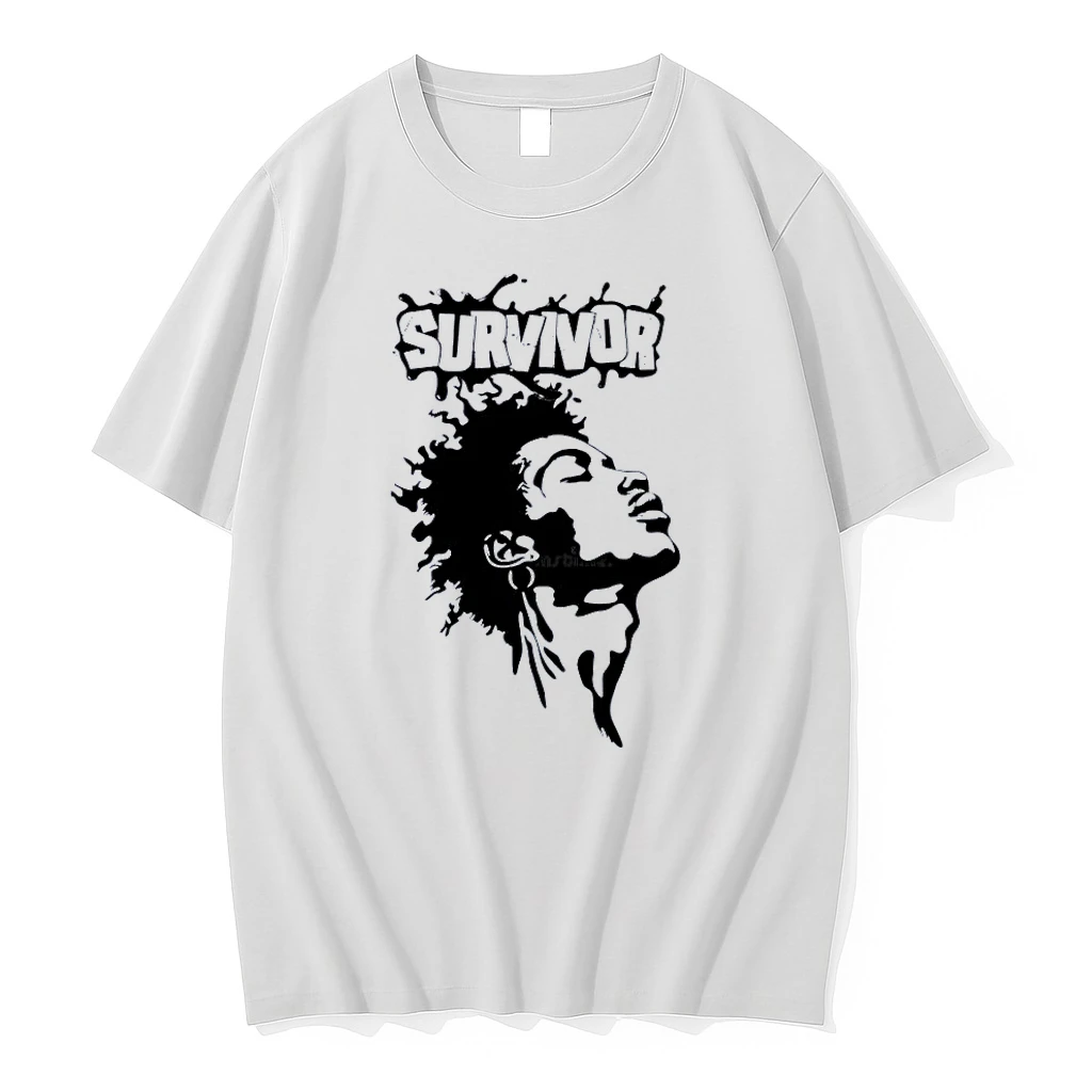 Black Power Art Survivor Profile Graphic White Shirts