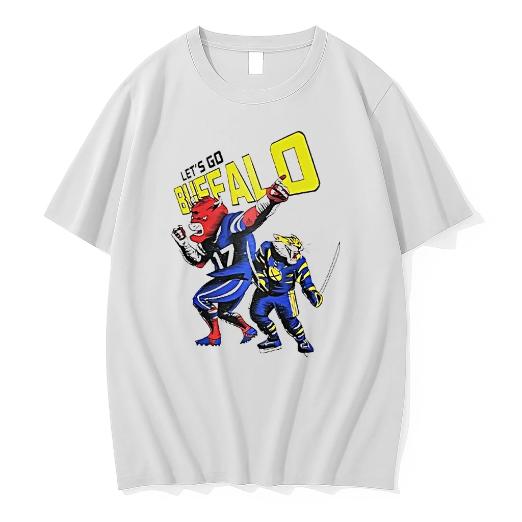 Buffalo And Sabres Mascot Illustration Lets Go Buffalo Team Logo Shirts