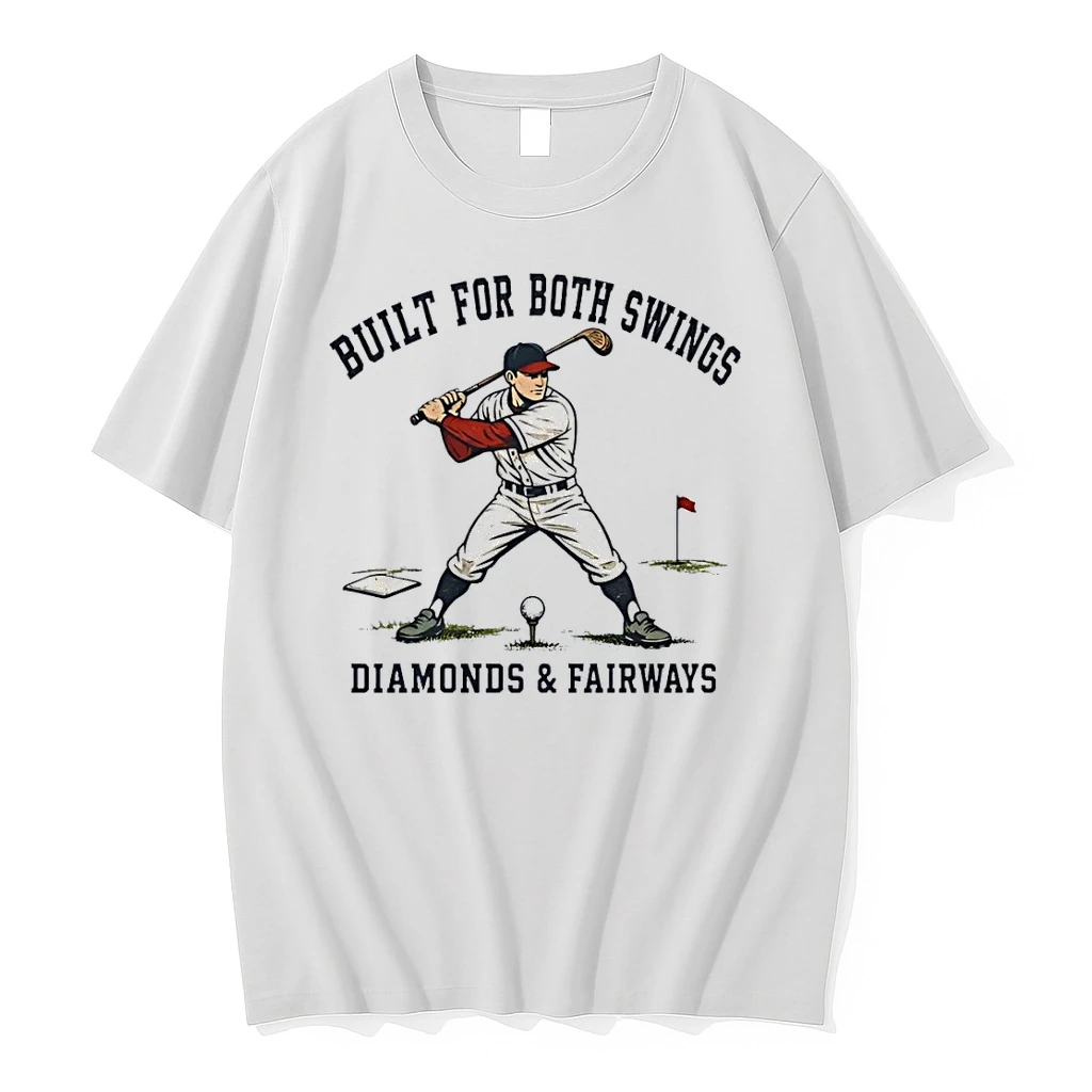 Built For Both Swings Diamonds Fairways Baseball Golf Hybrid White Shirts