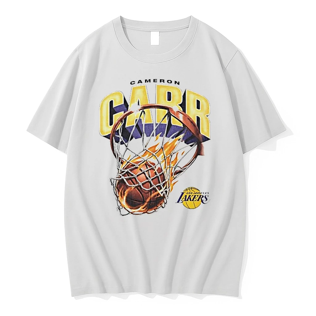 Cameron Carr Flaming Basketball Through Hoop Los Angeles Lakers Shirts