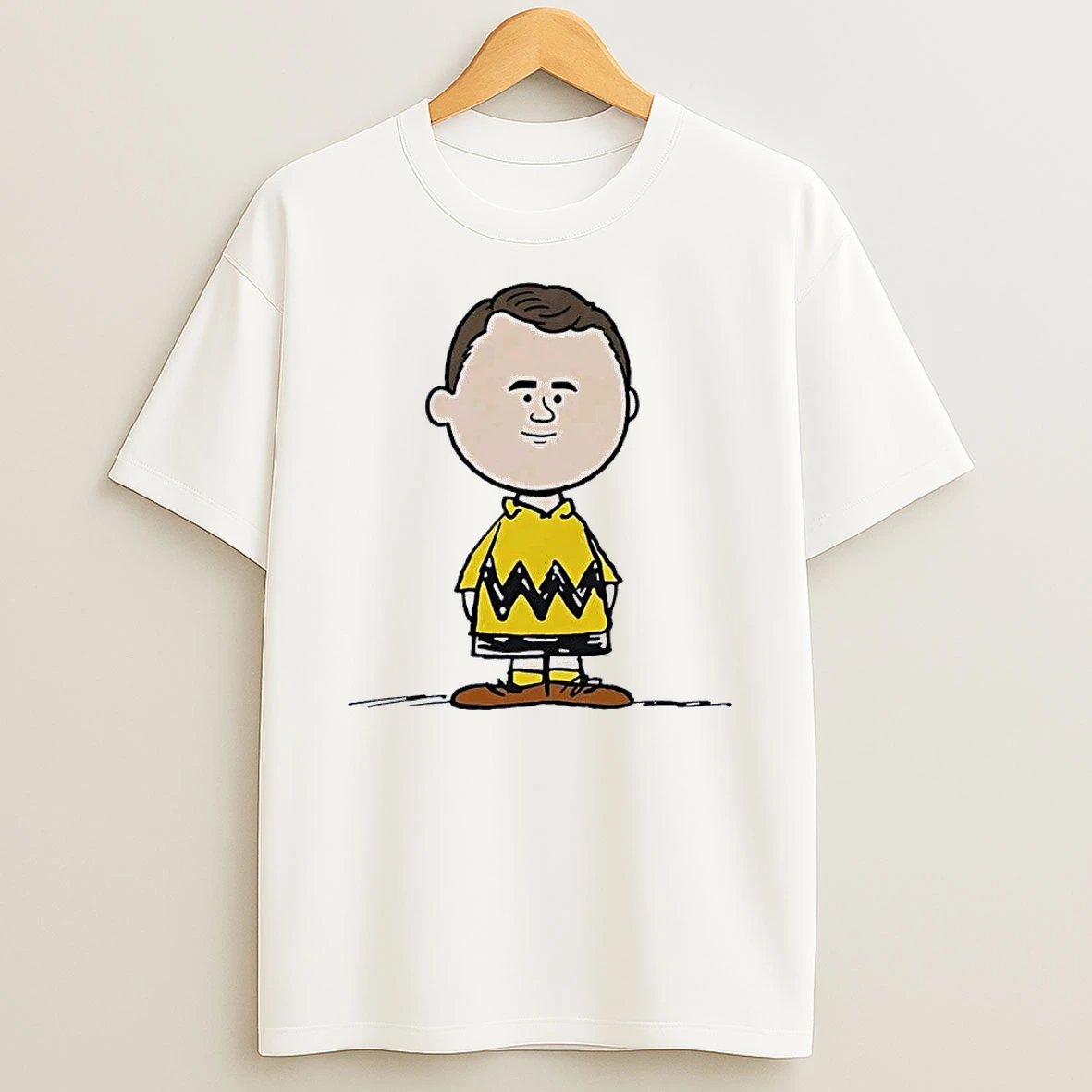 Charlie Brown Standing Charlie Brown Zigzag Pattern White Shirts