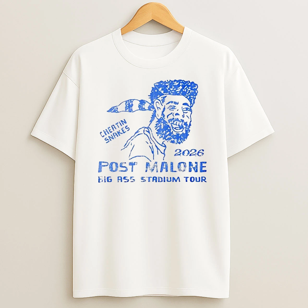 Cheatin Snakes Post Malone 2026 Big Ass Stadium Tour Graphic White Shirts