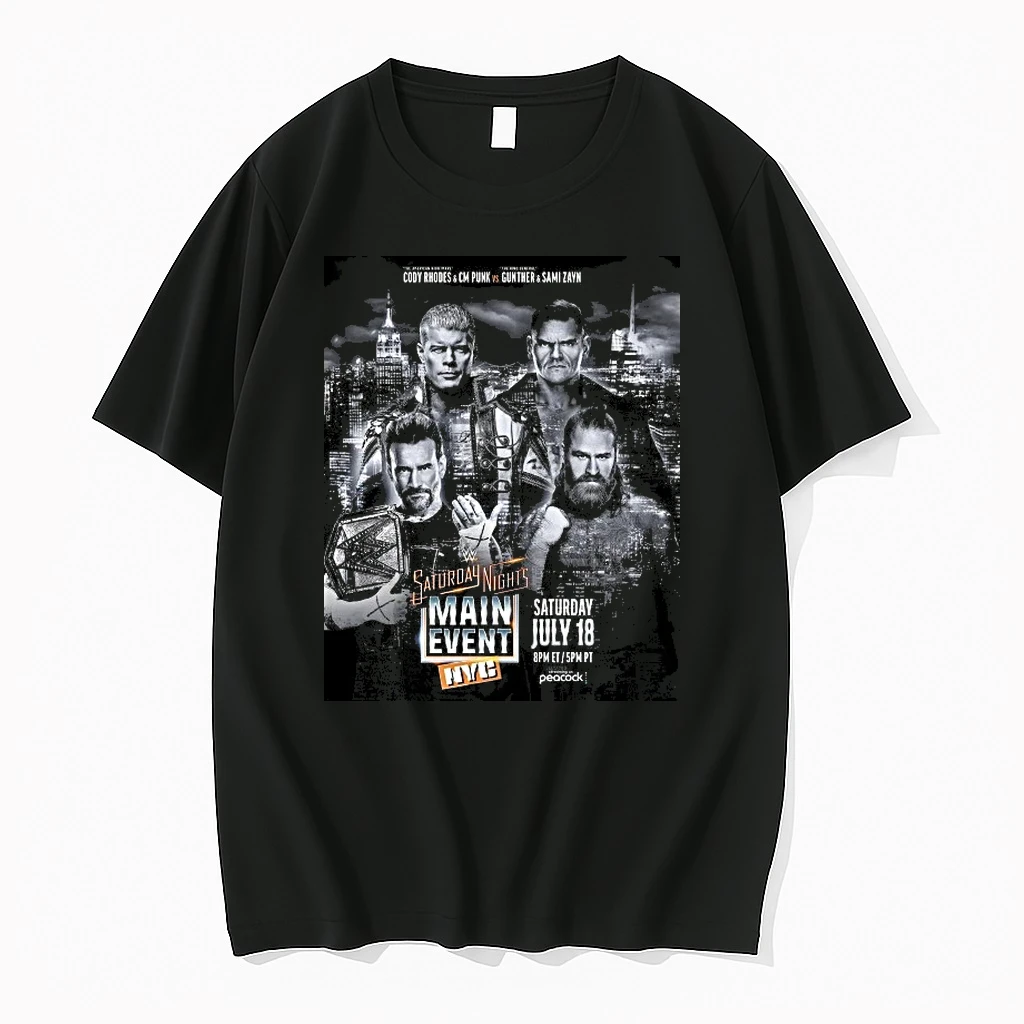 Cody Rhodes Cm Punk Vs Gunther Sami Zayn Wwe Saturday Nights Main Event Nyc Madison Square Garden Match 2026 Shirts