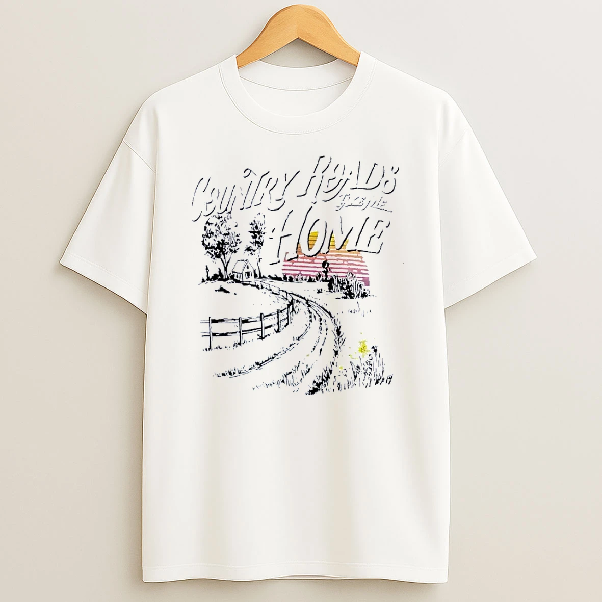 Country Roads Take Me Home House Path Sunset Country Roads Take Me Home White Shirts