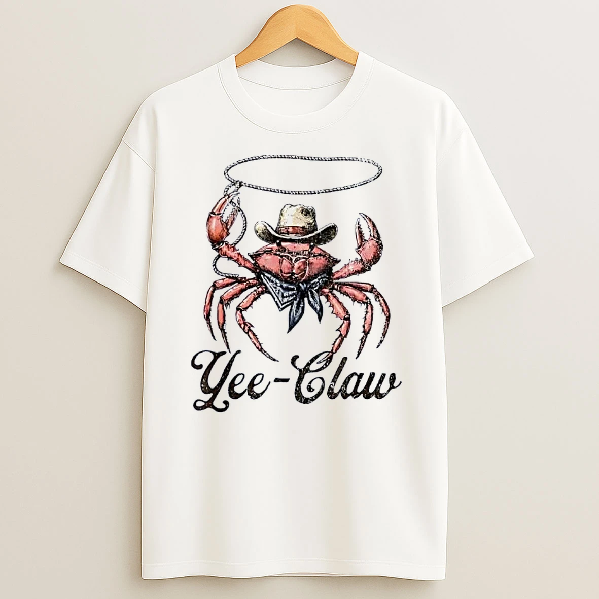 Cowboy Crab Lassoing Yee Claw White Shirts
