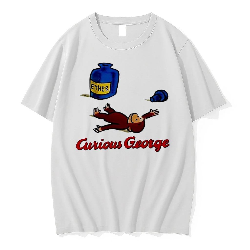 Curious George Ether Bottle Unconscious White Shirts