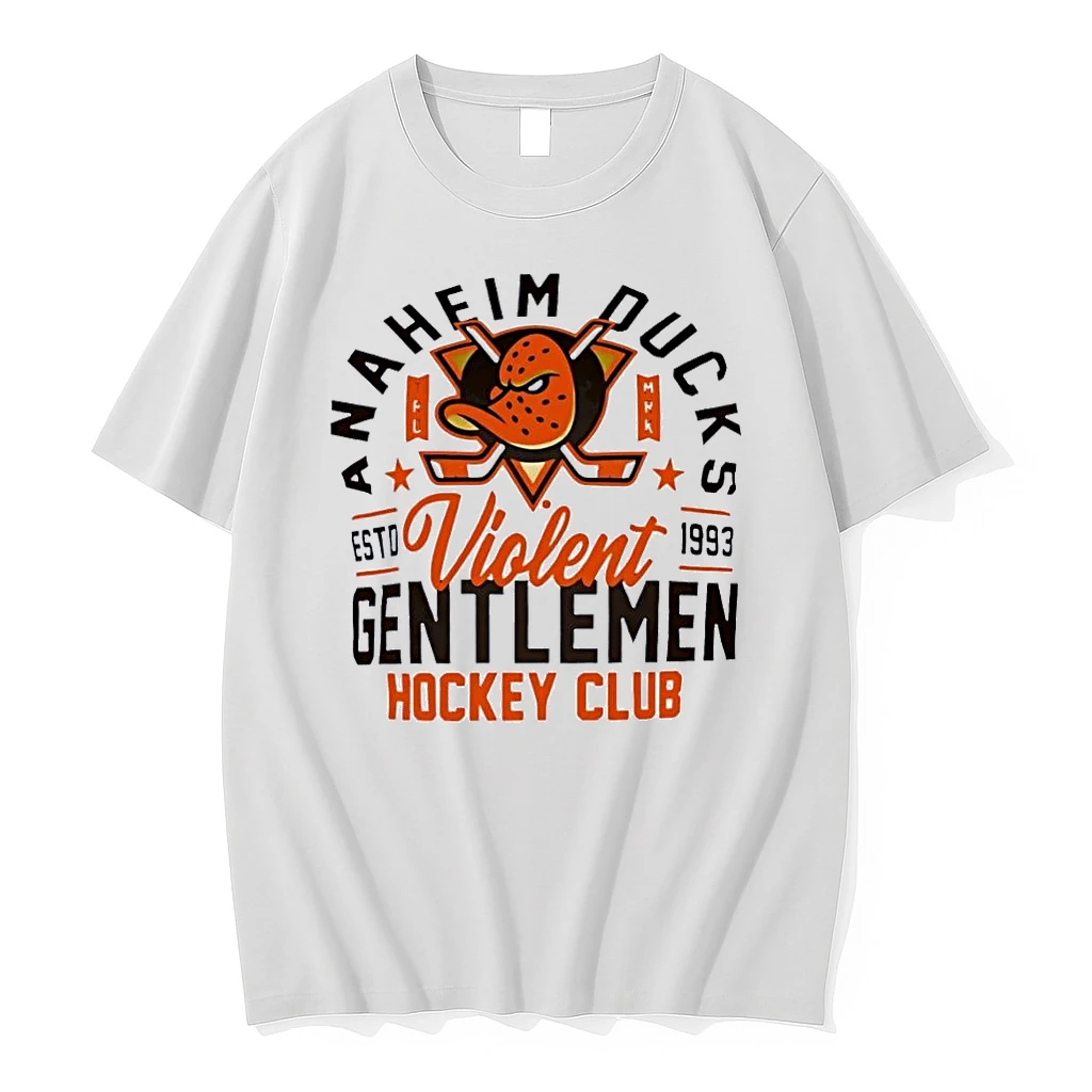 Estd 1993 Anaheim Ducks Violent Gentlemen Hockey Club White Shirts