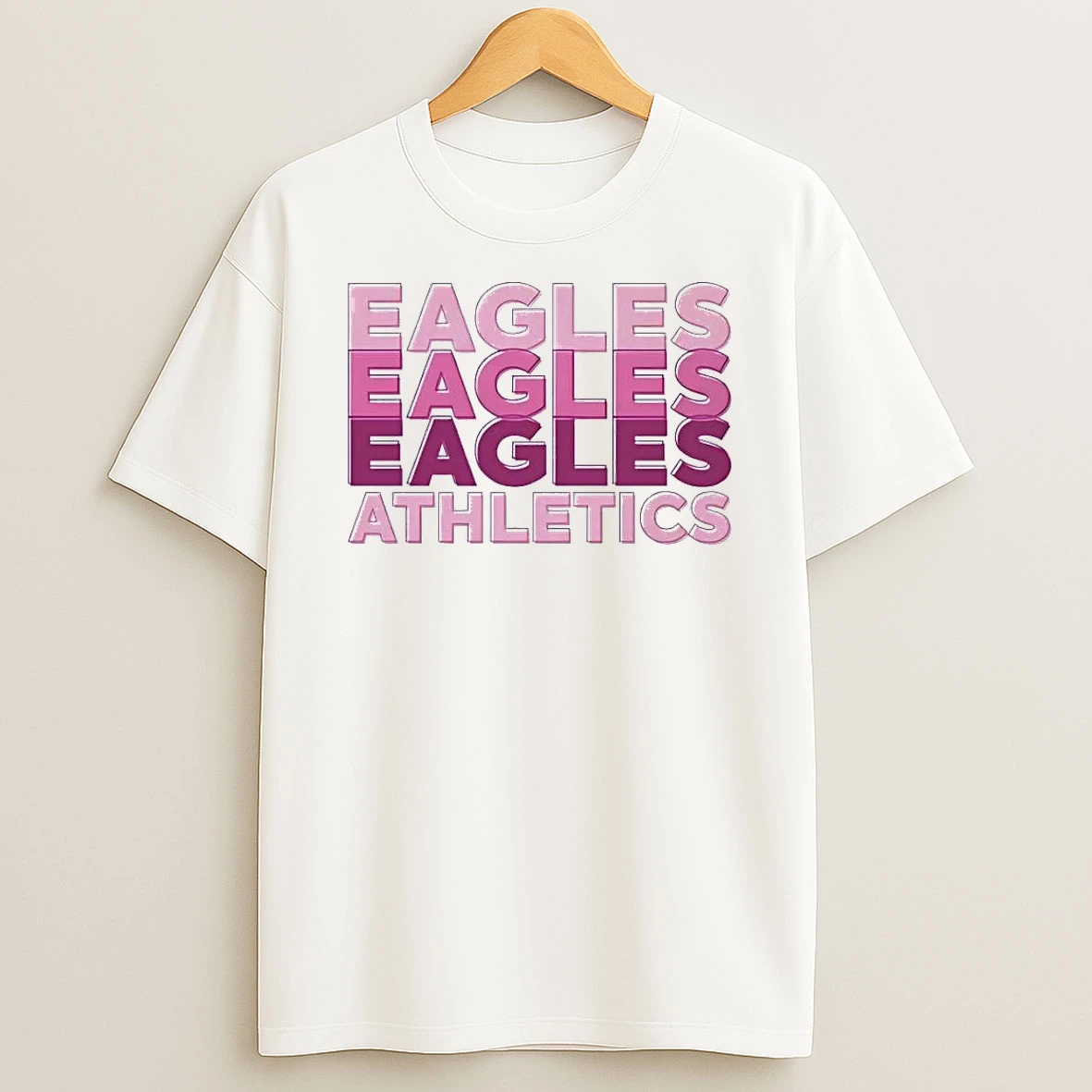 Eagles Athletics Pink Ombre Apparel Eagles Athletics White Shirts