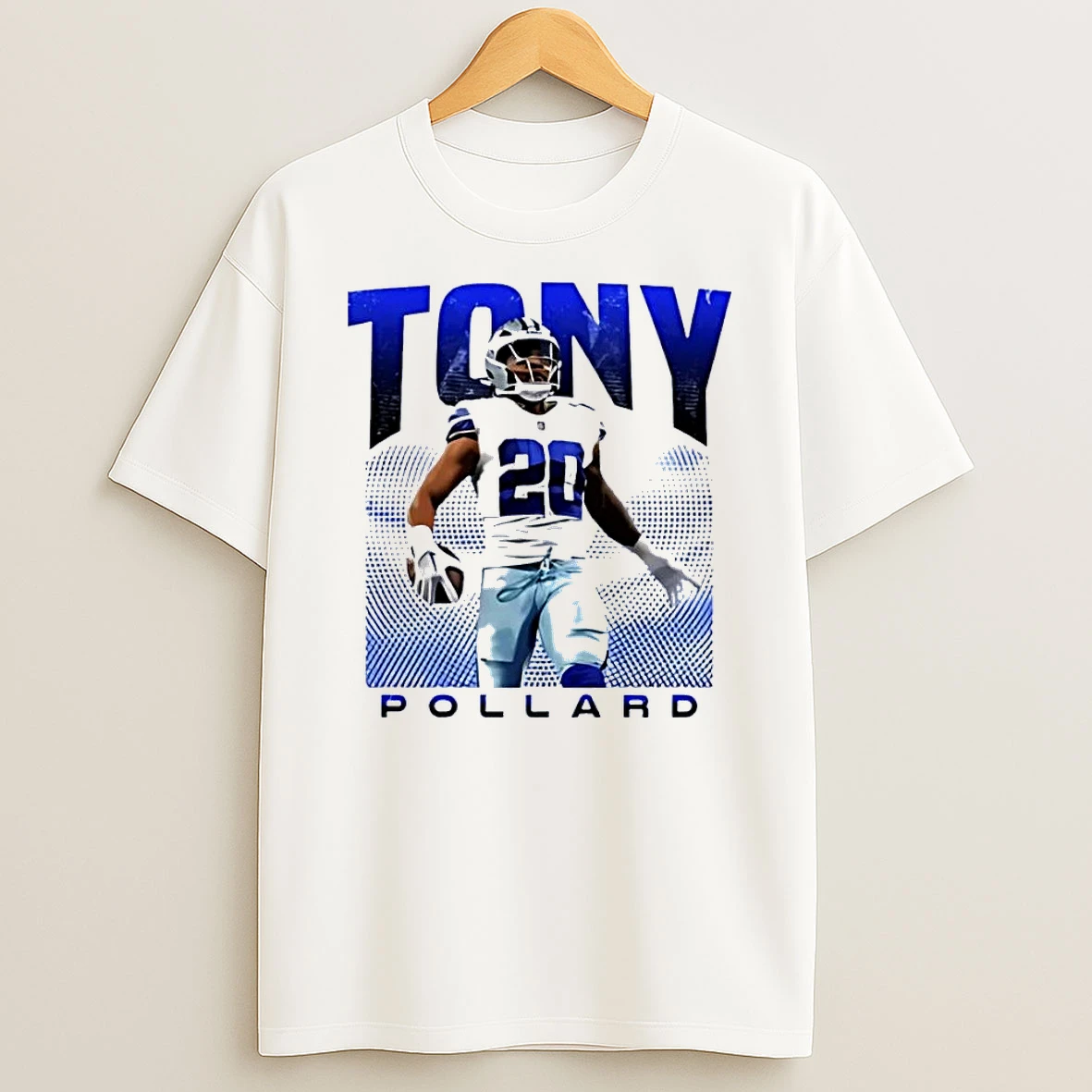 Football Player Tony Pollard Dallas Cowboys White Shirts