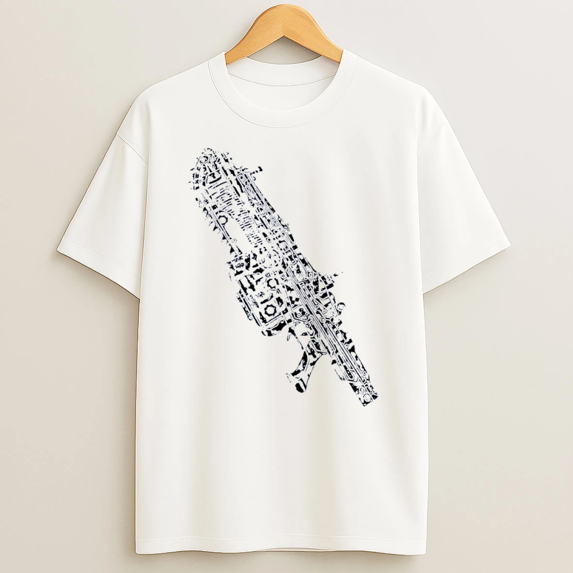 Gears Of War Lancer Assault Rifle Chainsaw Action White Shirts
