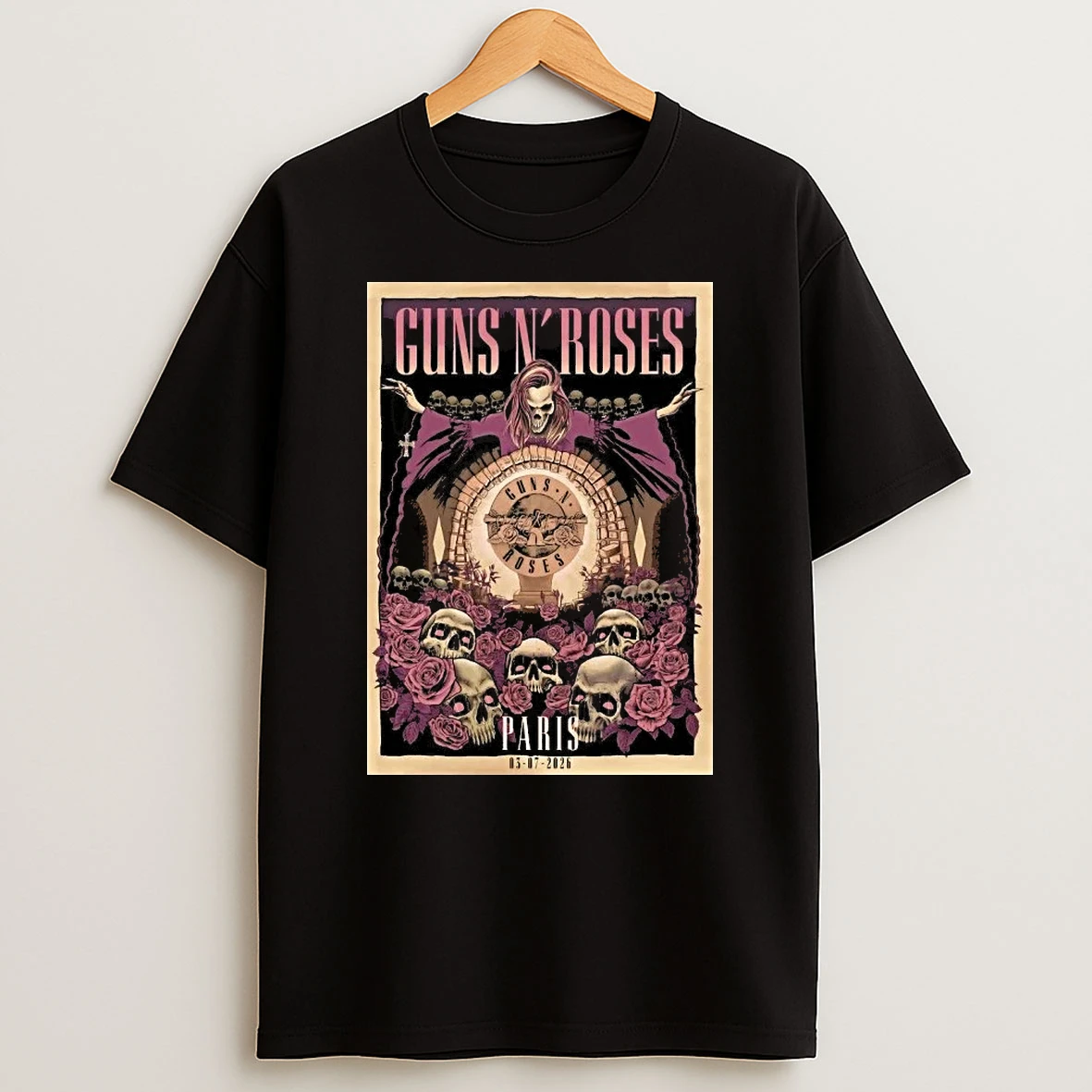 Guns N Roses Paris 2026 On July 3rd Night 2 European Leg For World Tour 2026 At Accor Arena In Paris France Shirts