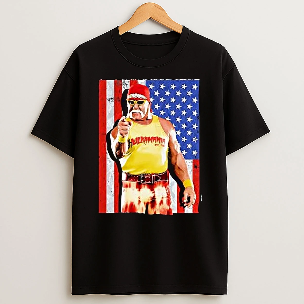 Hulk Hogan Pointing Hulkamania Est 1984 Shirts