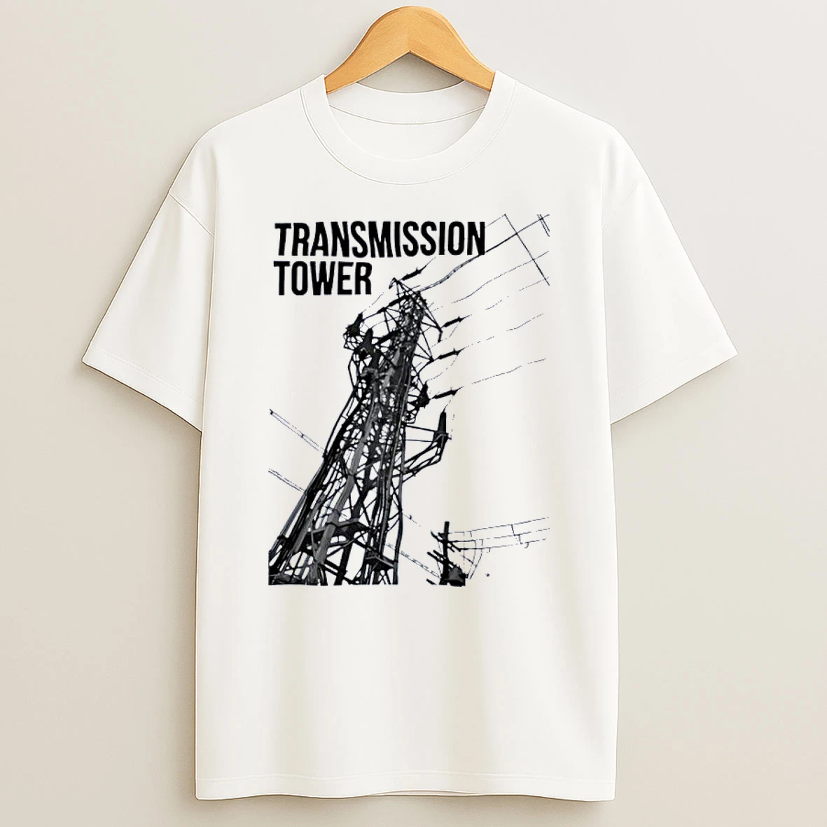 Industrial Electrical Art Transmission Tower White Shirts