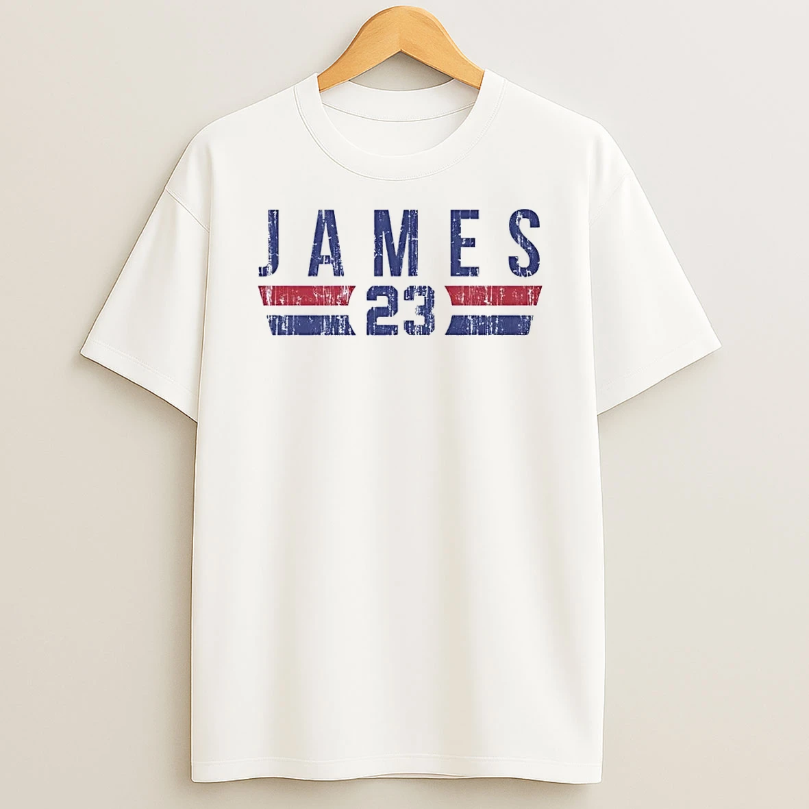 James 23 Apparel Distressed Red White And Blue Basketball Jersey White Shirts