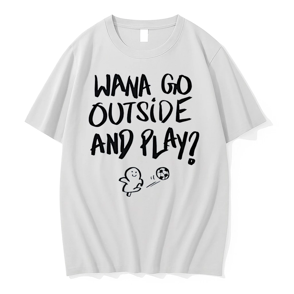 Kids Soccer Apparel Wana Go Outside And Play White Shirts