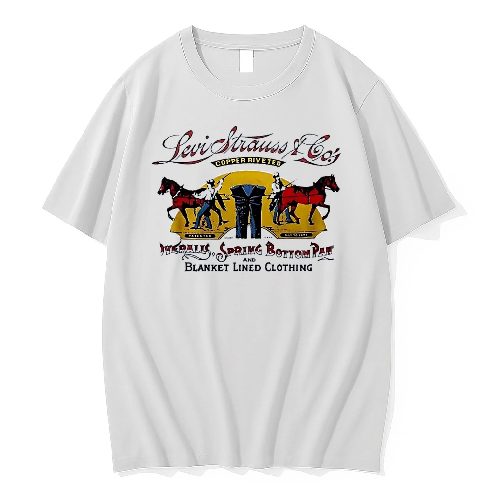 Levi Strauss Co Copper Riveted Two Horses Patented May 20 1873 Overalls White Shirts