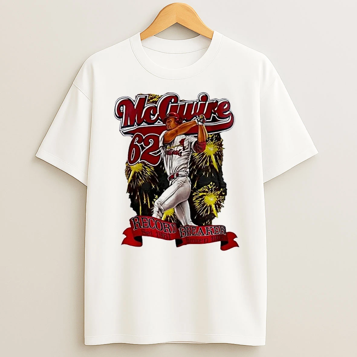 Mcguire 62 Record Breaker Set 1961 Broken 1998 St Louis Cardinals White Shirts