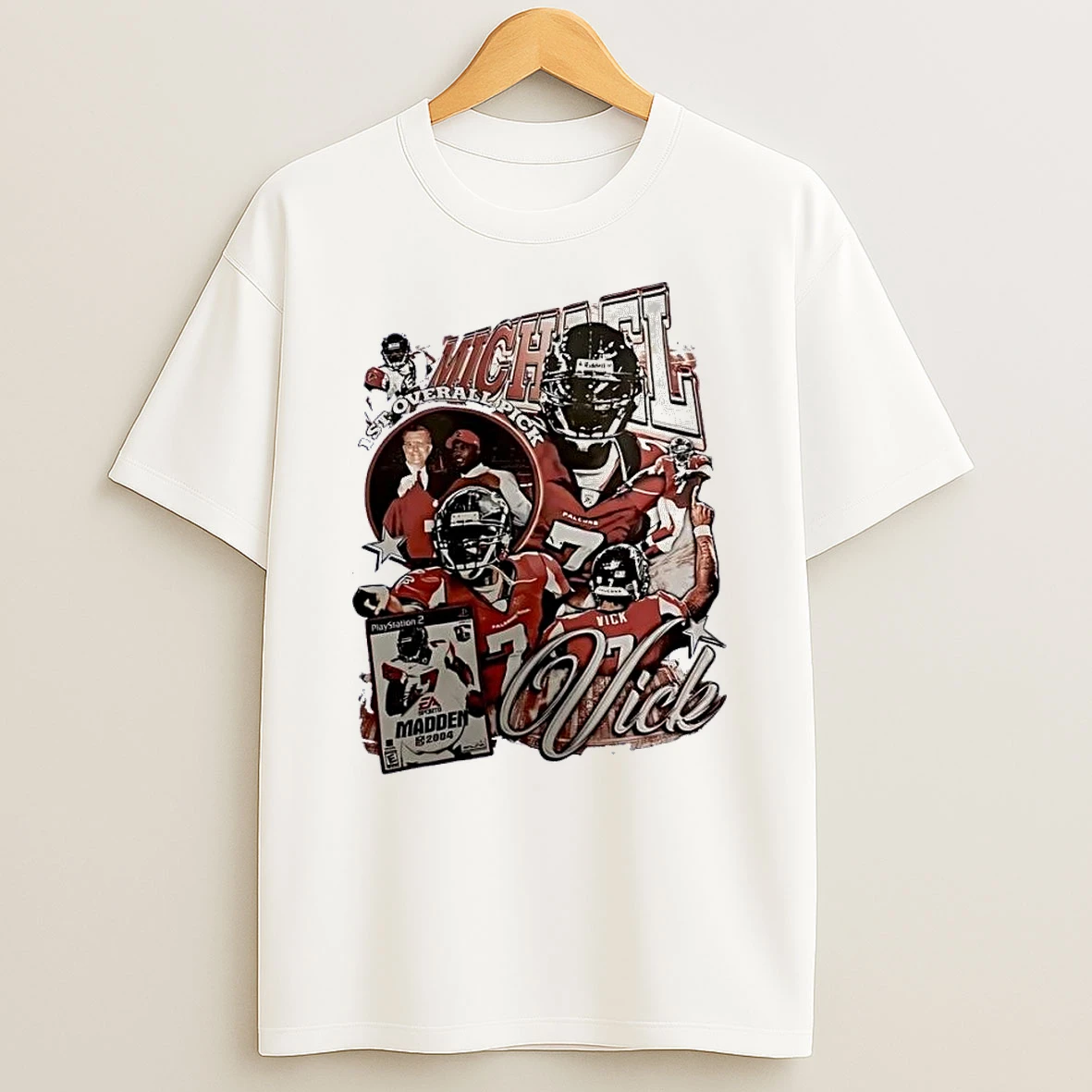 Michael Vick 1st Overall Pick Madden 2004 Atlanta Falcons White Shirts