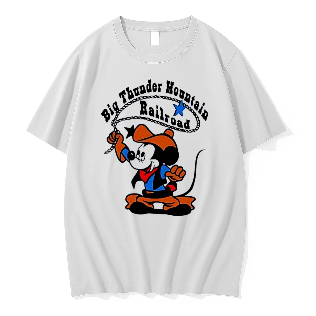 Mickey Mouse Cowboy Lasso Big Thunder Mountain Railroad White Shirts