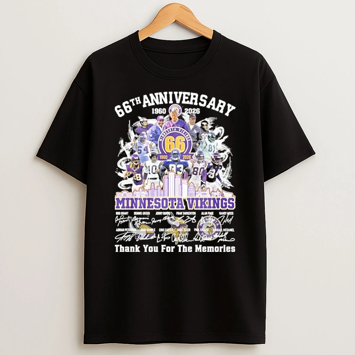 Minnesota Vikings 66th Anniversary 1960 2026 Thank You For The Memories Shirts