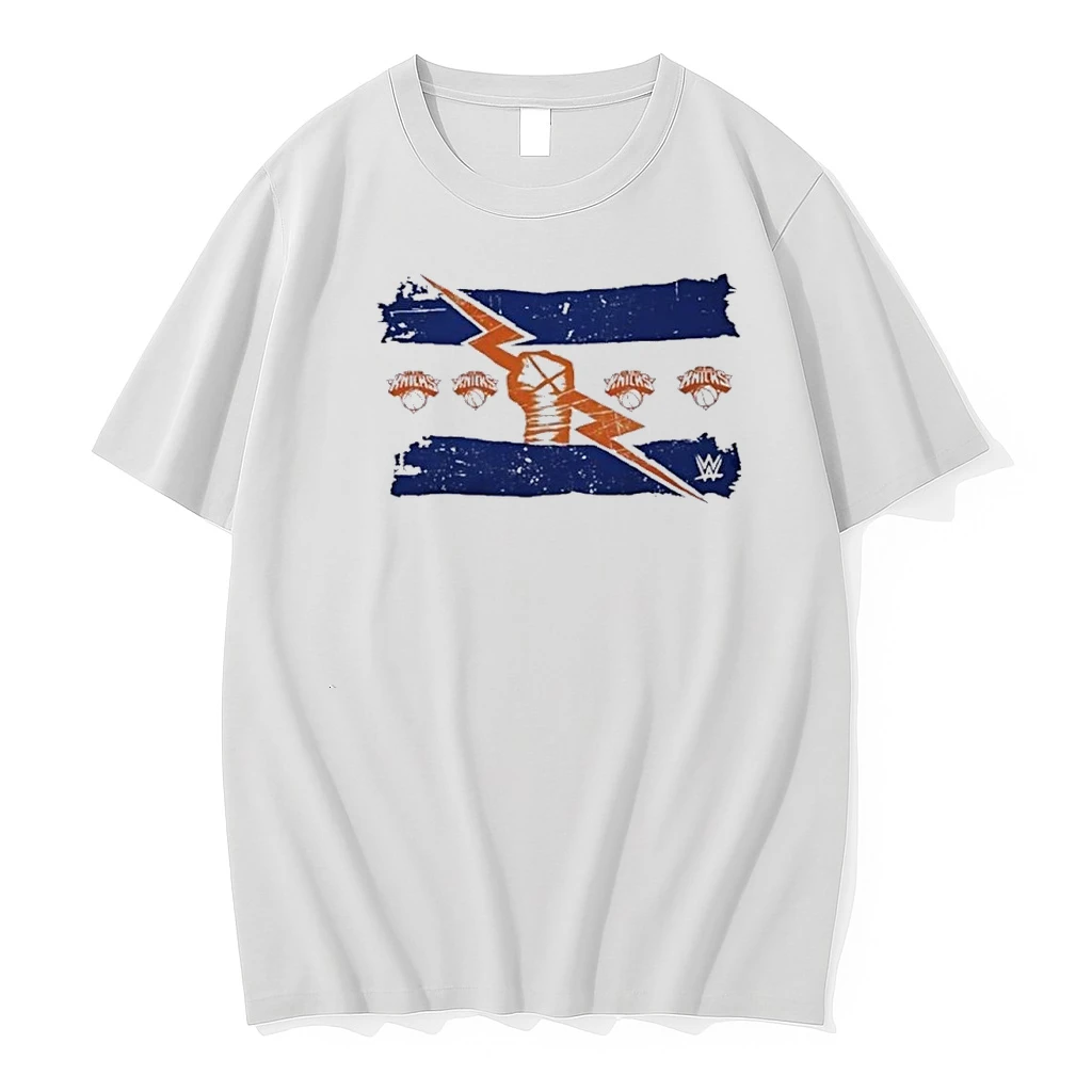 New York Knicks Wwe Distressed Logo Shirts