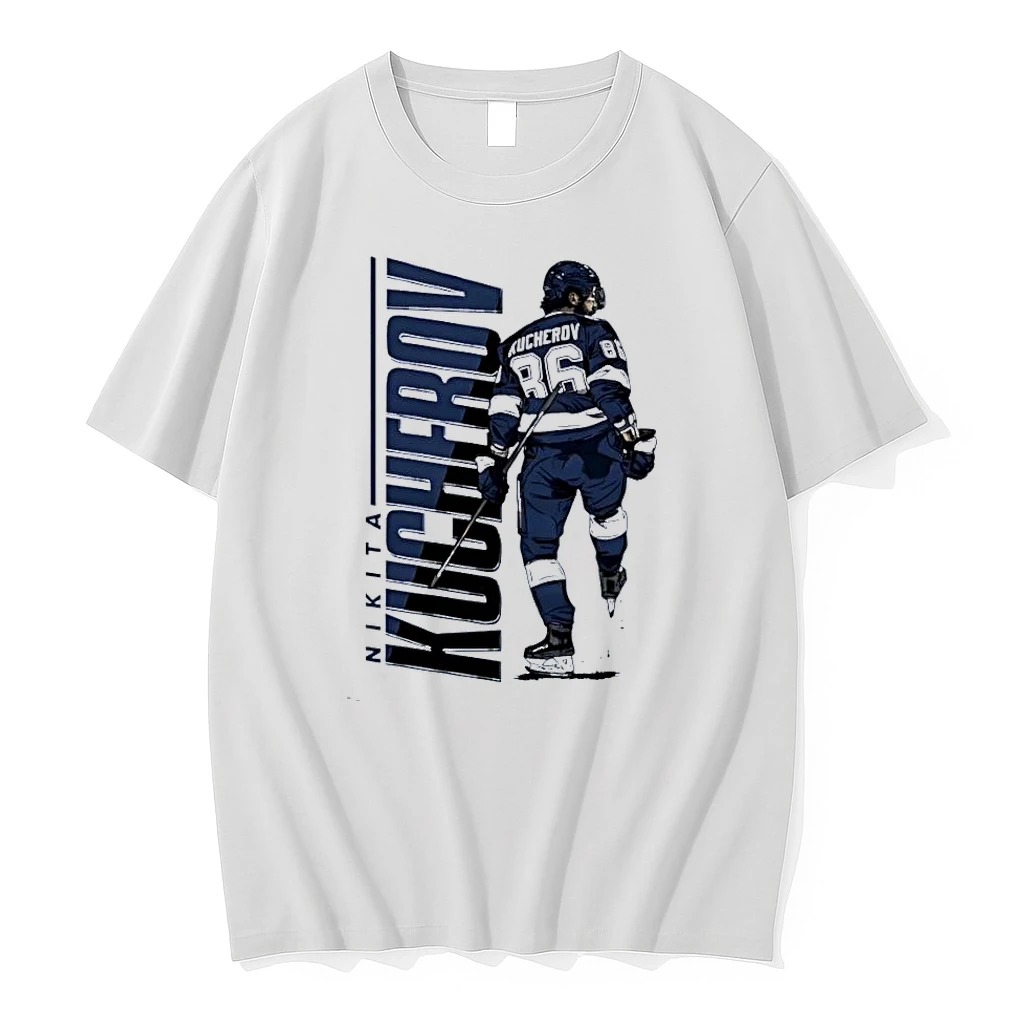 Nikita Kucherov Nhl Player Skating Away Tampa Bay Lightning White Shirts