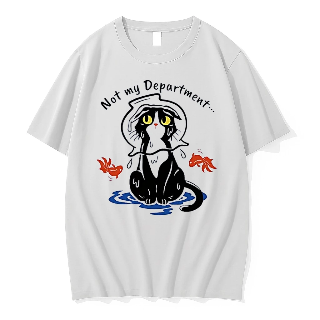 Not My Department Cat In Bowl White Shirts