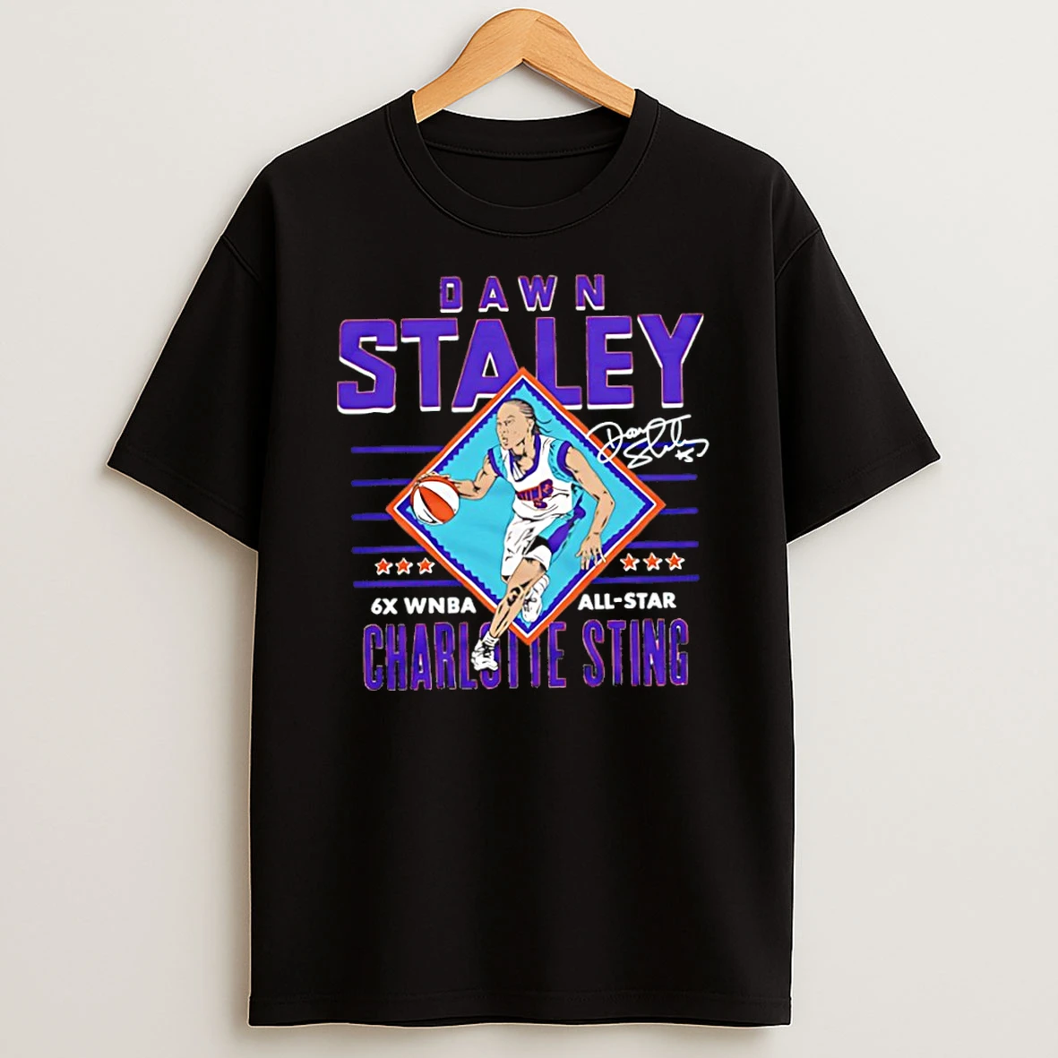 Officials Dawn Staley Wnba Charlotte Sting 6x All Star Signature Premium T Shirt Sweatshirt Hoodie