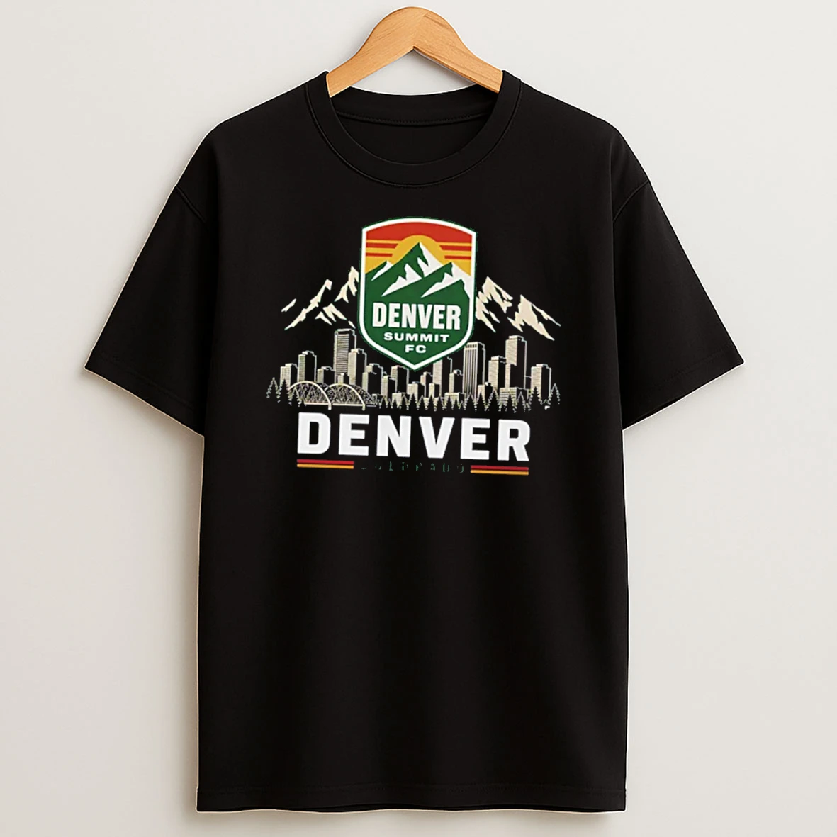 Officials Denver Summit Fc Denver Colorado City Skyline Tee Premium T Shirt Sweatshirt Hoodie