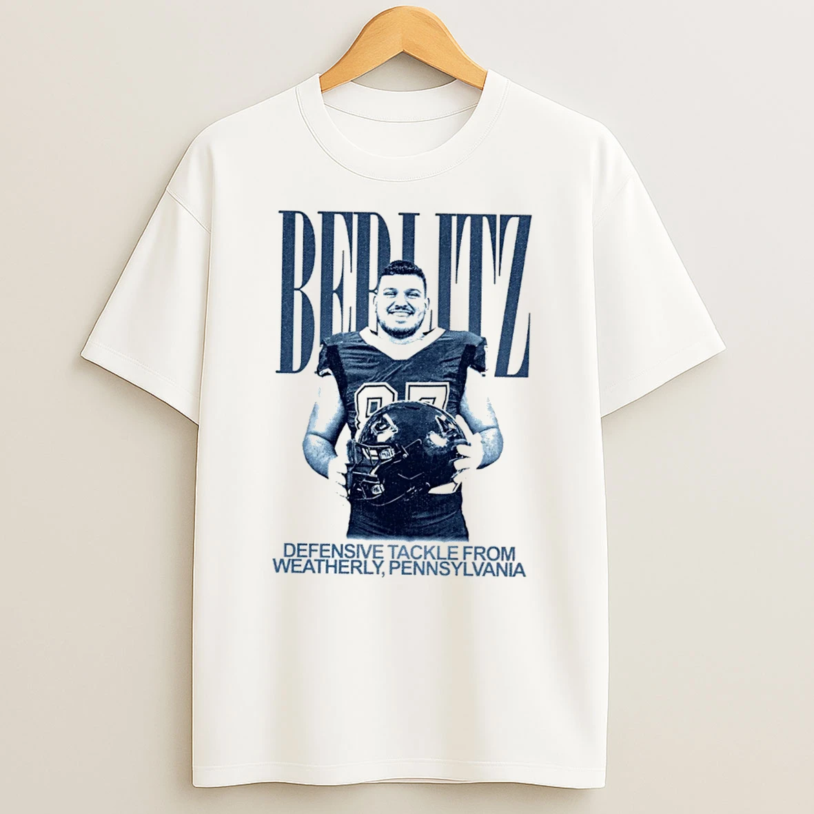 Officials Derek Berlitz Defensive Tackle From Weatherly Pennsylvania Vintage Tee Premium T Shirt Sweatshirt Hoodie