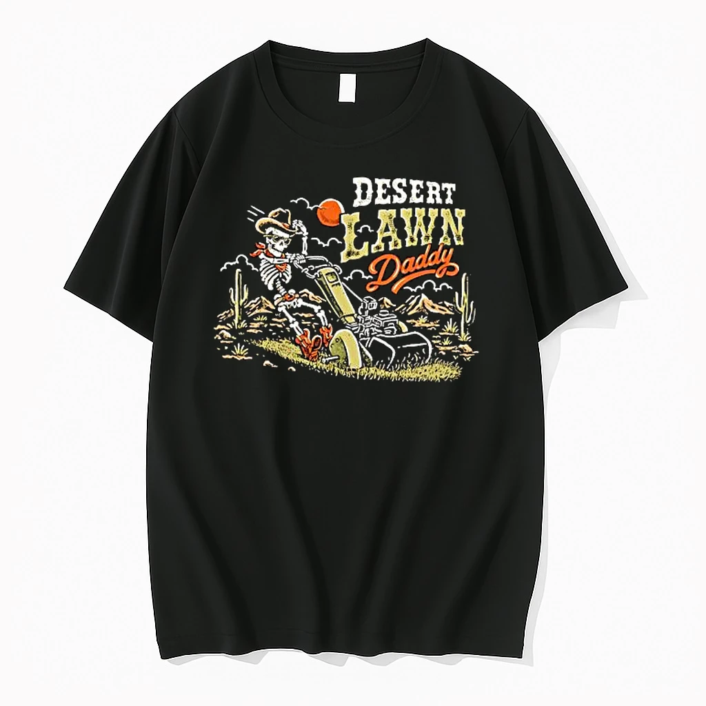 Officials Desert Lawn Daddy Skeleton Mowing The Grass Graphic Premium T Shirt Sweatshirt Hoodie