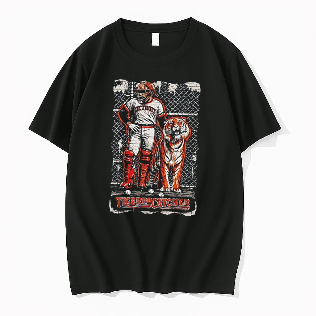 Officials Detroit Tigers Tigerrrcatcher Baseball Tiger Art Tee Premium T Shirt Sweatshirt Hoodie