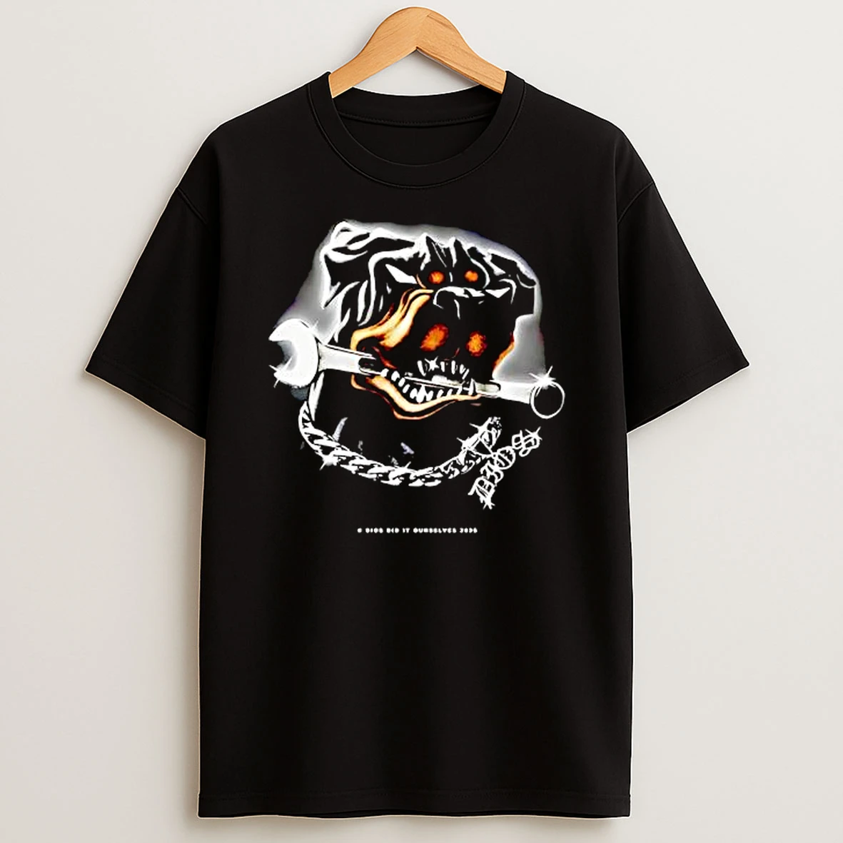 Officials Dios Did It Ourselves 2026 Rottweiler Holding Wrench With Chain Premium T Shirt Sweatshirt Hoodie