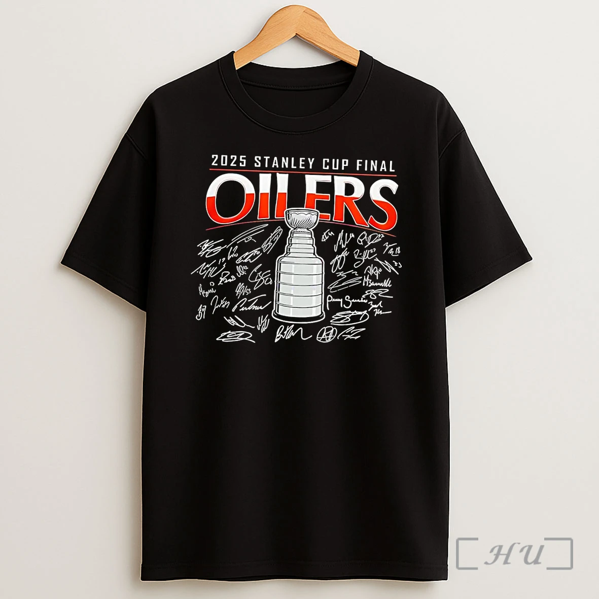 Officials Edmonton Oilers Signatures Stanley Cup Final 2026 Champions Black Premium Shirt Sweatshirt Tee