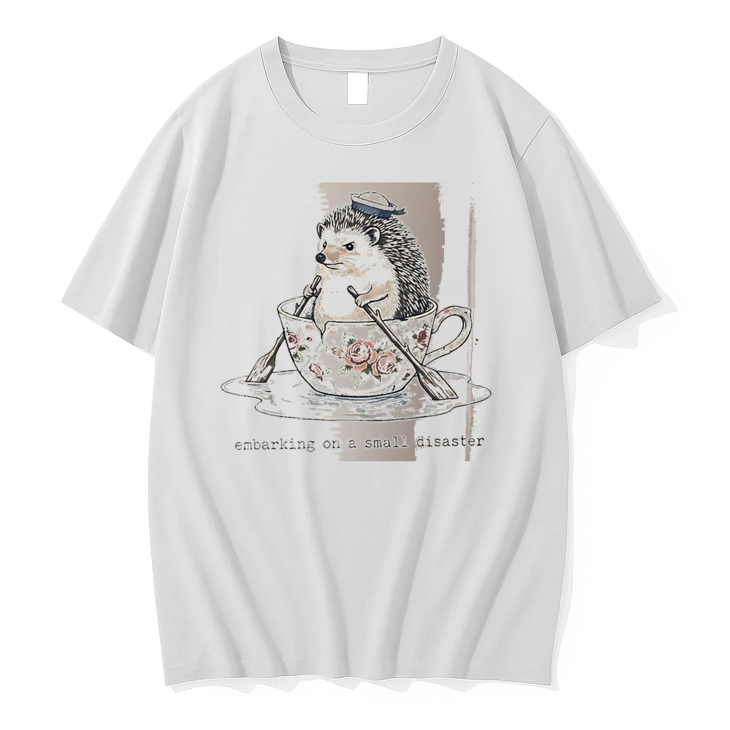 Officials Embarking On A Small Disaster Hedgehog White Premium T Shirt Sweatshirt Hoodie