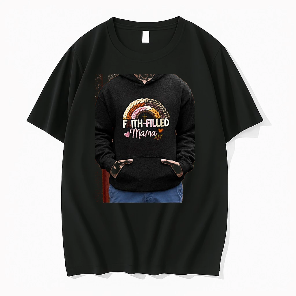 Officials Faith Filled Mama Rainbow Cross With Heart And Branch For Christian Mothers Premium T Shirt Sweatshirt Hoodie