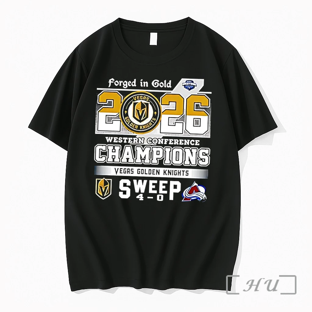 Officials Forged In Gold Western Conference Champions Sweep 4 0 Vegas Golden Knights Black Premium Shirt Sweatshirt Tee