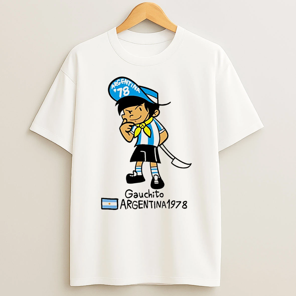 Officials Gauchito 1978 Argentina World Cup Mascot Tee Premium T Shirt Sweatshirt Hoodie