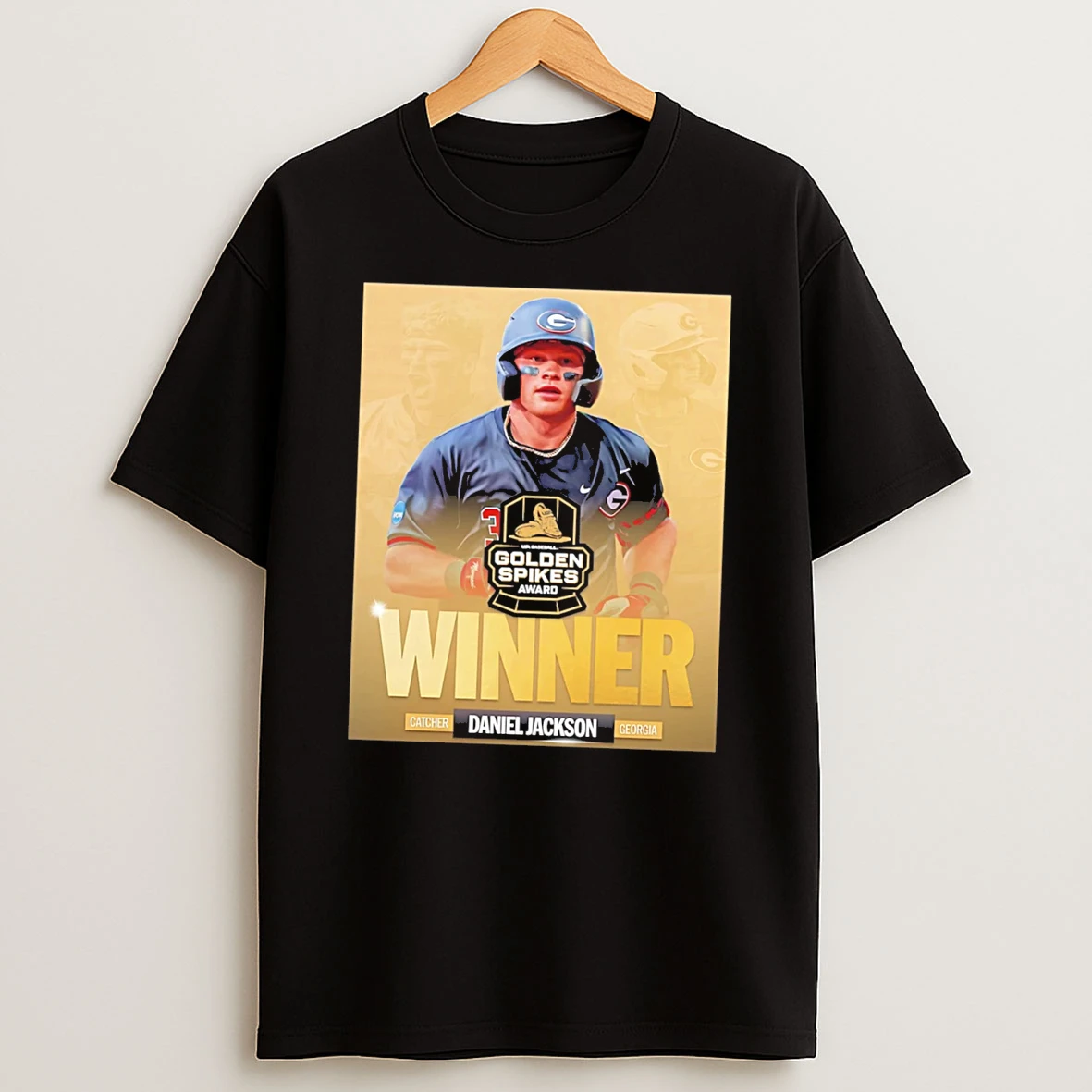 Officials Georgia Bulldogs Daniel Jackson 2026 Golden Spikes Award The Winner Tee Premium T Shirt Sweatshirt Hoodie