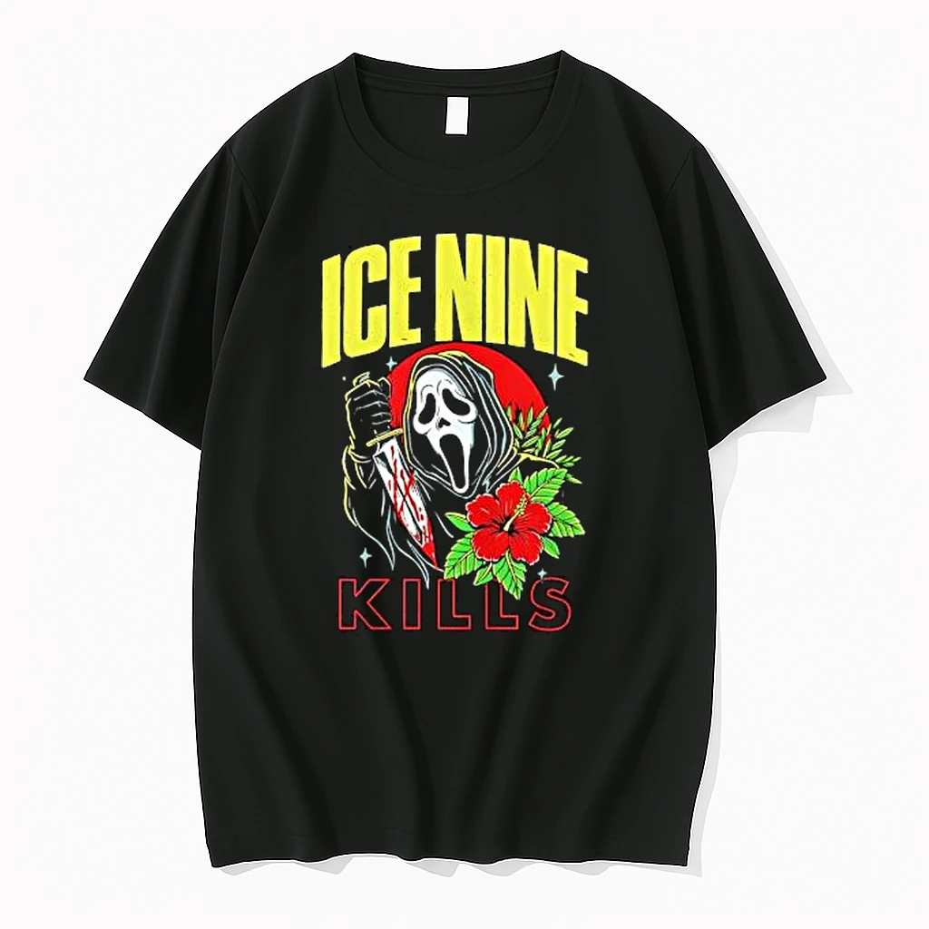 Officials Horror Apparel Ice Nine Kills Ghostface Slasher Hibiscus Flower Horror Premium T Shirt Sweatshirt Hoodie