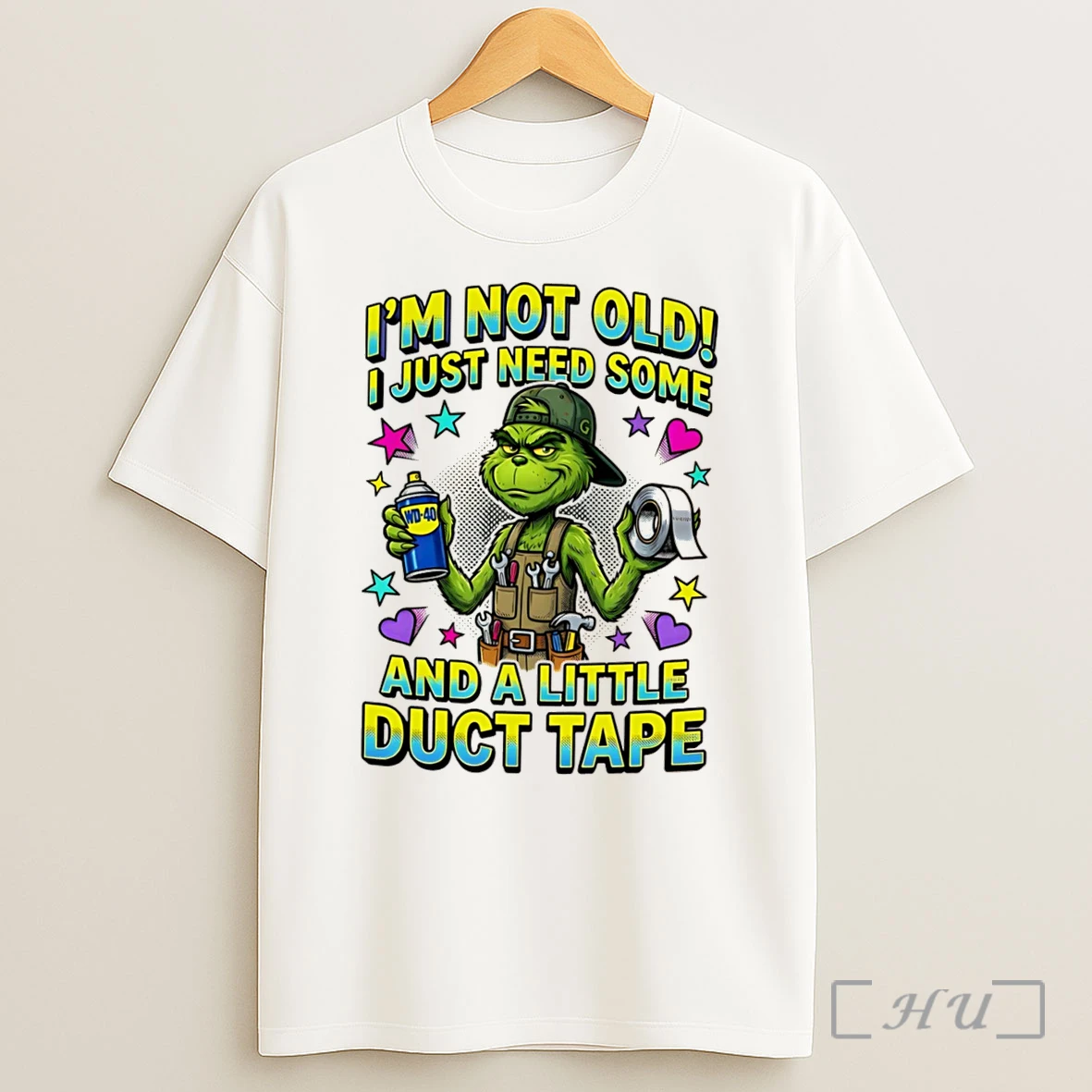 Officials Im Not Old I Just Need Some And A Little Duct Tape Grinch Tee Premium Shirt Sweatshirt Tee