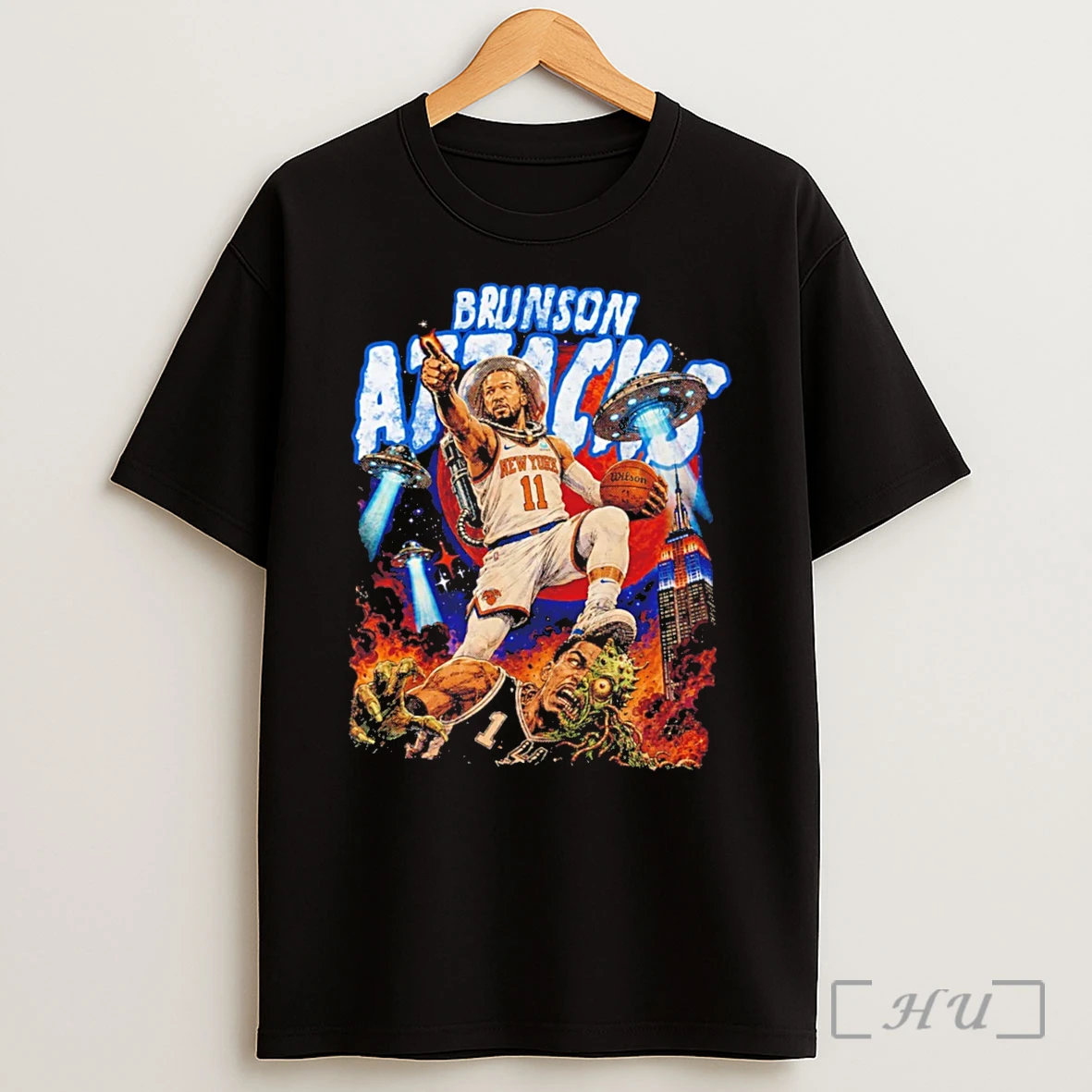 Officials Jalen Brunson New York Knicks Brunson Attacks Ufo Tee Premium Shirt Sweatshirt Tee