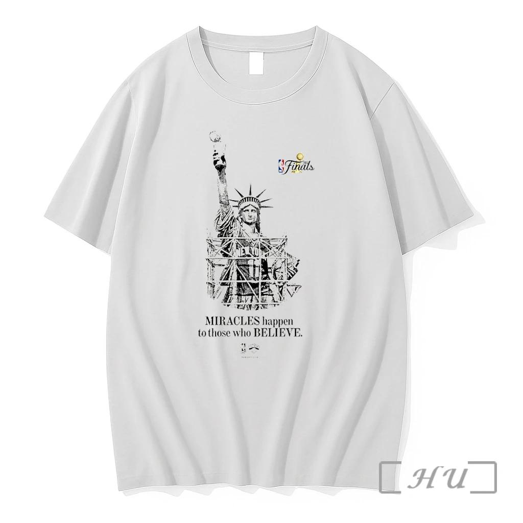 Officials Jalen Brunson X Statue Of Liberty Miracles Happen To Those Who Believe Finals 2026 Premium Shirt Sweatshirt Tee