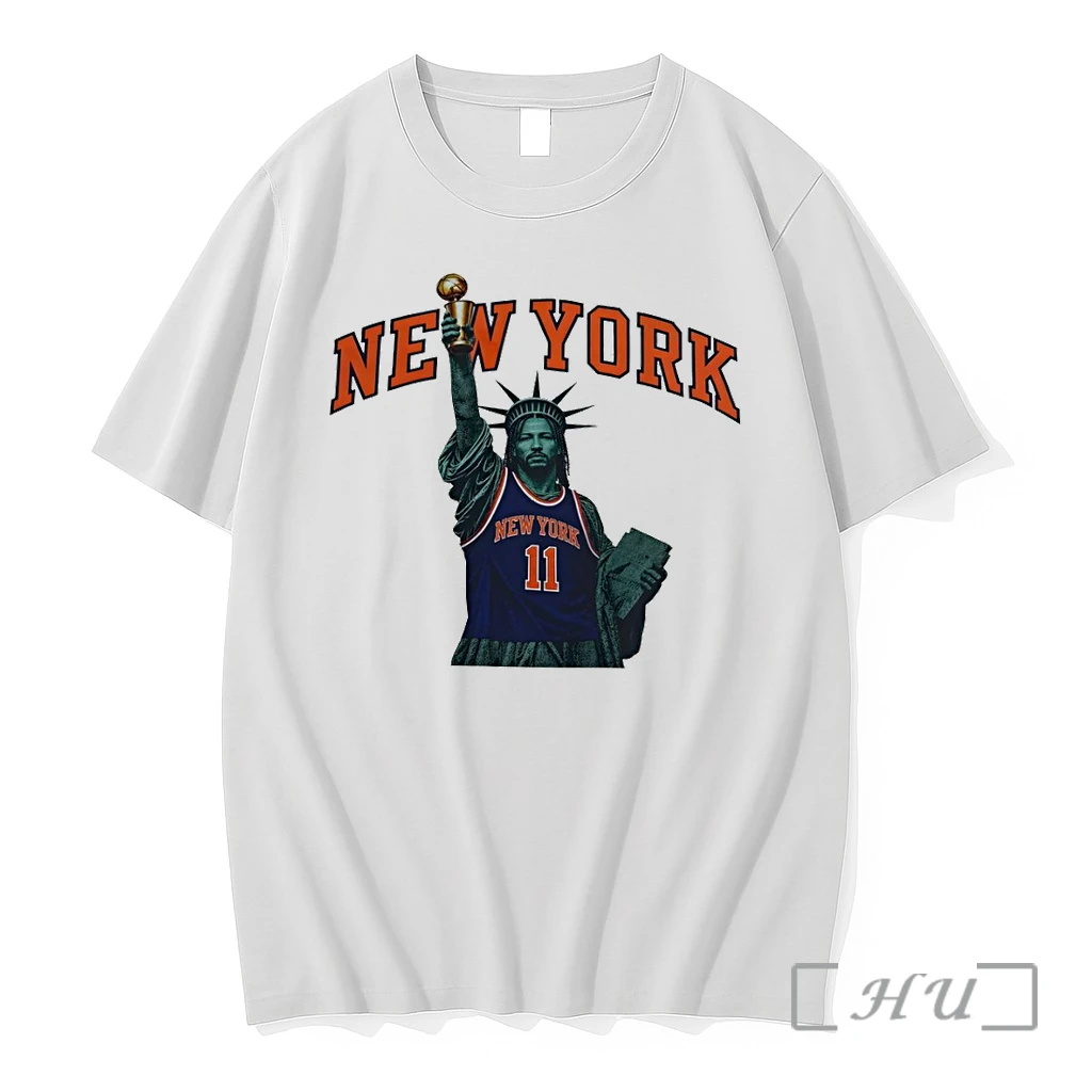 Officials Jalen Brunson X Statue Of Liberty Holding Trophy New York Knicks Basketball Nba Finals Premium Shirt Sweatshirt Tee