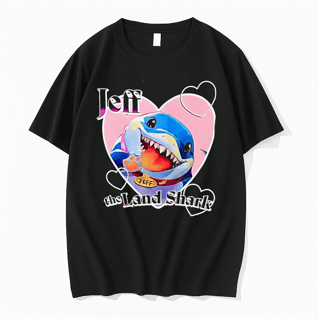 Officials Jeff The Land Shark Heart Print Black Premium T Shirt Sweatshirt Hoodie
